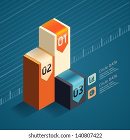 Modern Design template isometric style/ can be used for infographics / numbered banners / horizontal cutout lines / graphic or website layout vector
