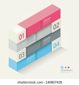 Modern Design template isometric style/ can be used for infographics / numbered banners / horizontal cutout lines / graphic or website layout vector