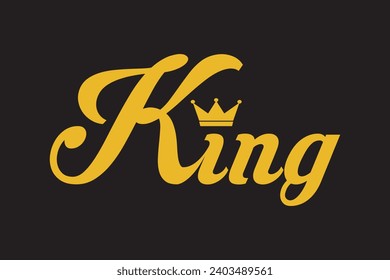 Modern Design Template. King logo vector template for t-shirt. Luxury logo design. Royalty logo design
