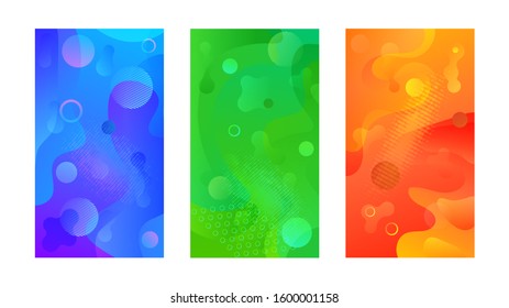 Modern design template with liquid background for paper design. Vector gradient abstract brochure. Abstract blue liquid background. Set of minimal cover templates. Modern gradient shapes composition