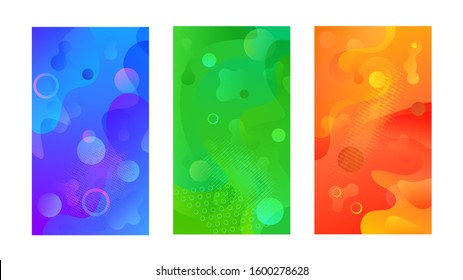 Modern design template with liquid background for paper design. Vector gradient abstract brochure. Abstract blue liquid background. Set of minimal cover templates. Modern gradient shapes composition