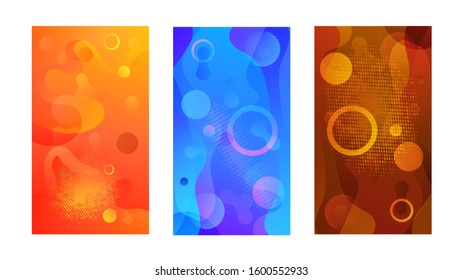Modern design template with liquid background for paper design. Vector gradient abstract brochure. Abstract blue liquid background. Set of minimal cover templates. Modern gradient shapes composition