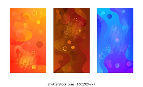 Modern design template with liquid background for paper design. Vector gradient abstract brochure. Abstract blue liquid background. Set of minimal cover templates. Modern gradient shapes composition
