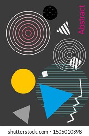 Modern design template. Modern Memphis background. Artistic geometric cover design. Fashionable  cover, banner, poster, booklet. Creative colors backgrounds. 