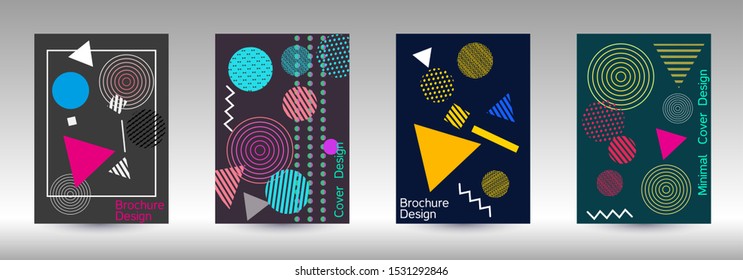 Modern design template. Modern Memphis background. Artistic geometric cover design. Fashionable  cover, banner, poster, booklet. Creative colors backgrounds. 