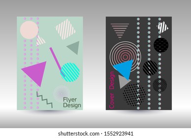 Modern design template. Modern Memphis background. Artistic geometric cover design. Fashionable  cover, banner, poster, booklet. Creative colors backgrounds. 