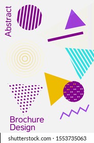Modern design template. Modern Memphis background. Artistic geometric cover design. Fashionable  cover, banner, poster, booklet. Creative colors backgrounds. Vector.