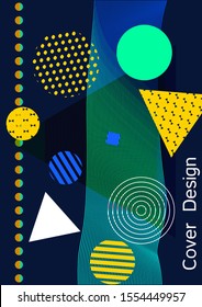 Modern design template. Modern Memphis background. Artistic geometric cover design. Fashionable  cover, banner, poster, booklet. Creative colors backgrounds. Vector.