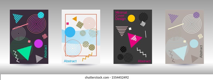 Modern design template. Modern Memphis background. Artistic geometric cover design. Fashionable  cover, banner, poster, booklet. Creative colors backgrounds. 