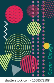 Modern design template. Modern Memphis background. Artistic geometric cover design. Fashionable  cover, banner, poster, booklet. Creative colors backgrounds. 