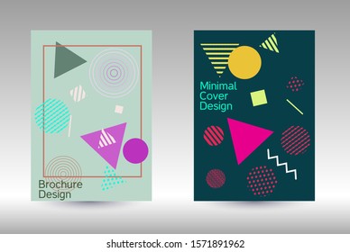Modern design template. Modern Memphis background. Artistic geometric cover design. Fashionable  cover, banner, poster, booklet. Creative colors backgrounds. 