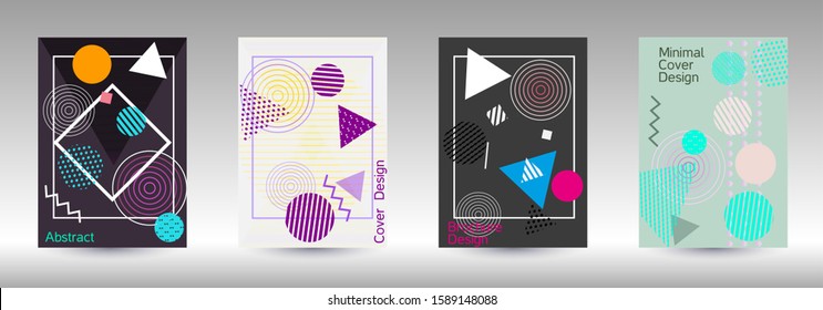 Modern design template. Modern Memphis background. Artistic geometric cover design. Fashionable  cover, banner, poster, booklet. Creative colors backgrounds. 