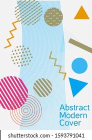 Modern design template. Modern Memphis background. Artistic geometric cover design. Fashionable  cover, banner, poster, booklet. Creative colors backgrounds. 