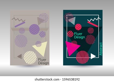 Modern design template. Modern Memphis background. Artistic geometric cover design. Fashionable  cover, banner, poster, booklet. Creative colors backgrounds. 