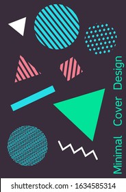Modern design template. Modern Memphis background. Artistic geometric cover design. Fashionable  cover, banner, poster, booklet. Creative colors backgrounds. 