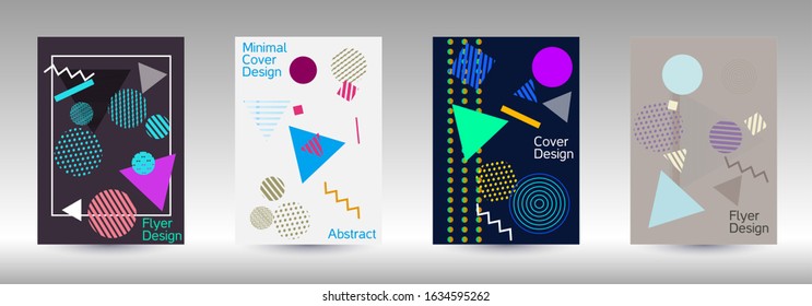 Modern design template. Modern Memphis background. Artistic geometric cover design. Fashionable  cover, banner, poster, booklet. Creative colors backgrounds. Vector.