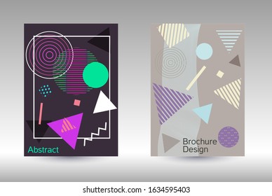 Modern design template. Modern Memphis background. Artistic geometric cover design. Fashionable  cover, banner, poster, booklet. Creative colors backgrounds. Vector.