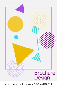 Modern design template. Modern Memphis background. Artistic geometric cover design. Fashionable  cover, banner, poster, booklet. Creative colors backgrounds. Vector.