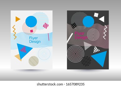 Modern design template. Modern Memphis background. Artistic geometric cover design. Fashionable  cover, banner, poster, booklet. Creative colors backgrounds. Vector.