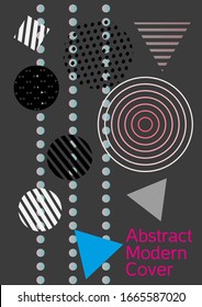 Modern design template. Modern Memphis background. Artistic geometric cover design. Fashionable  cover, banner, poster, booklet. Creative colors backgrounds. 