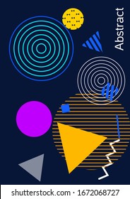 Modern design template. Modern Memphis background. Artistic geometric cover design. Fashionable  cover, banner, poster, booklet. Creative colors backgrounds. Vector.