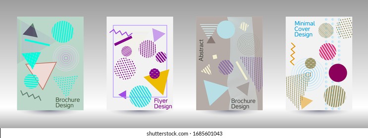 Modern design template. Modern Memphis background. Artistic geometric cover design. Fashionable  cover, banner, poster, booklet. Creative colors backgrounds. Vector.