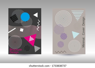 Modern design template. Modern Memphis background. Artistic geometric cover design. Fashionable  cover, banner, poster, booklet. Creative colors backgrounds. Vector.