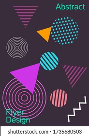 Plantilla de diseño moderna. Antecedentes modernos de Memphis. Diseño artístico de la cubierta geométrica. Portada de moda, pancarta, afiche, folleto. Fondos de colores creativos. Vector.