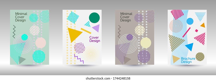 Plantilla de diseño moderna. Antecedentes modernos de Memphis. Diseño artístico de la cubierta geométrica. Portada de moda, pancarta, afiche, folleto. Fondos de colores creativos. 