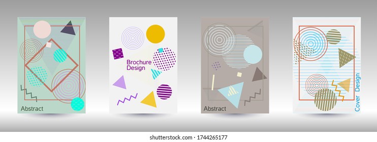 Modern design template. Modern Memphis background. Artistic geometric cover design. Fashionable  cover, banner, poster, booklet. Creative colors backgrounds. 