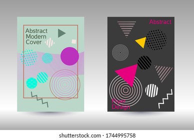 Modern design template. Modern Memphis background. Artistic geometric cover design. 