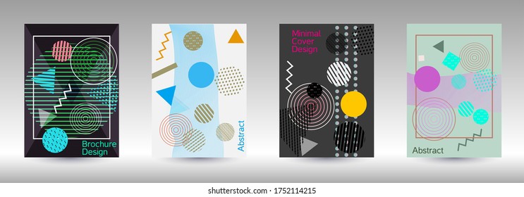 Modern design template. Modern Memphis background. Artistic geometric cover design. Fashionable  cover, banner, poster, booklet. Creative colors backgrounds. 