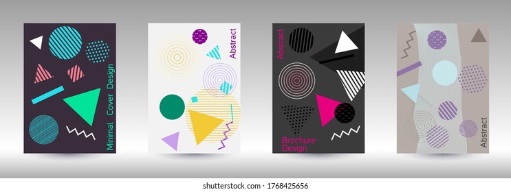 Modern design template. Modern Memphis background. Artistic geometric cover design. Fashionable  cover, banner, poster, booklet. Creative colors backgrounds. Vector.