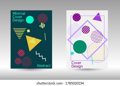 Modern design template. Modern Memphis background. Artistic geometric cover design. Fashionable  cover, banner, poster, booklet. Creative colors backgrounds. 