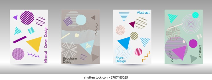 Plantilla de diseño moderna. Antecedentes modernos de Memphis. Diseño artístico de la cubierta geométrica. Portada de moda, pancarta, afiche, folleto. Fondos de colores creativos. 