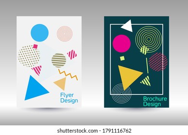 Modern design template. Modern Memphis background. Artistic geometric cover design. Fashionable  cover, banner, poster, booklet. Creative colors backgrounds. Vector.