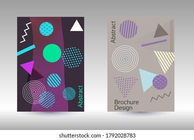 Modern design template. Modern Memphis background. Artistic geometric cover design. Fashionable  cover, banner, poster, booklet. Creative colors backgrounds. Vector.