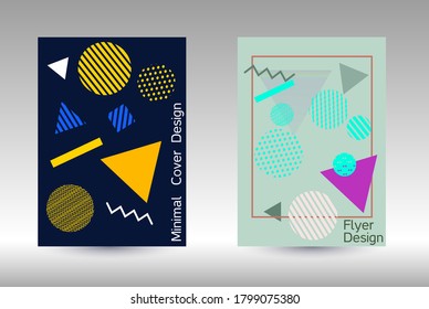 Modern design template. Modern Memphis background. Artistic geometric cover design. Fashionable  cover, banner, poster, booklet. Creative colors backgrounds. 