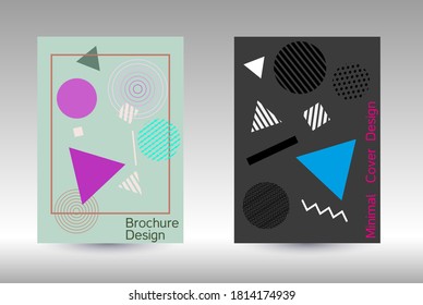 Plantilla de diseño moderna. Antecedentes modernos de Memphis. Diseño artístico de la cubierta geométrica. Portada de moda, pancarta, afiche, folleto. Fondos de colores creativos. Vector.