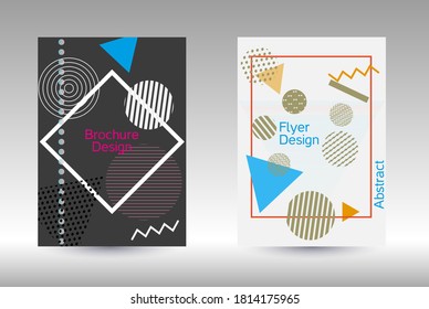 Modern design template. Modern Memphis background. Artistic geometric cover design. Fashionable  cover, banner, poster, booklet. Creative colors backgrounds. Vector.