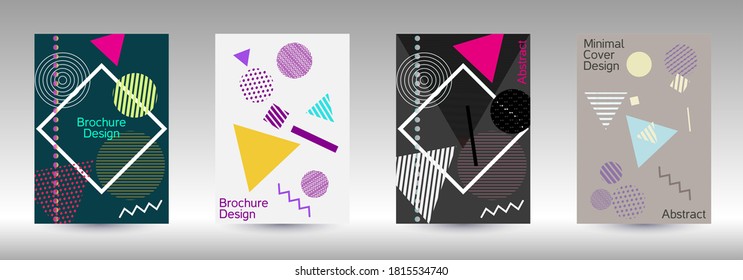 Moderne Design-Vorlage. Moderner Memphis-Hintergrund. Künstliches geometrisches Cover-Design. Modische Abdeckung, Banner, Poster, Broschüre. Kreative Farbhintergründe. 