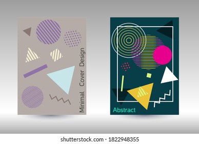 Modern design template. Modern Memphis background. Artistic geometric cover design. Fashionable  cover, banner, poster, booklet. Creative colors backgrounds. Vector.