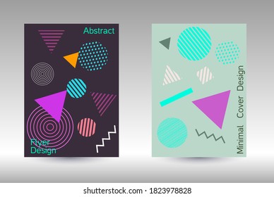 Modern design template. Modern Memphis background. Artistic geometric cover design. Fashionable  cover, banner, poster, booklet. Creative colors backgrounds. 