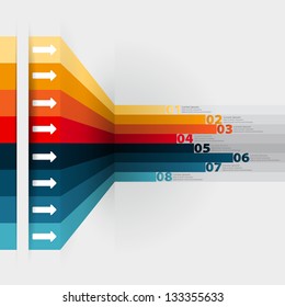 Modern Design template with numbered banners - can be used for infographics - graphic or website layout vector/Horizontal