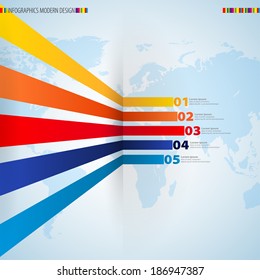 Modern Design template with numbered banners - can be used for infographics - graphic or website layout vector/Horizontal
