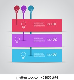 Modern design template / numbered banners / idea bulbs.