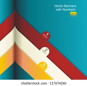 Modern Design template. Numbered banners.Cutout lines.