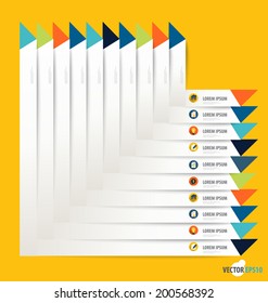 Modern Design template of paper with ribbons, infographics background. Vector illustration.
