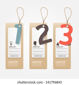 Modern Design template paper tag style/ can be used for infographics / numbered banners / horizontal cutout lines / graphic or website layout vector