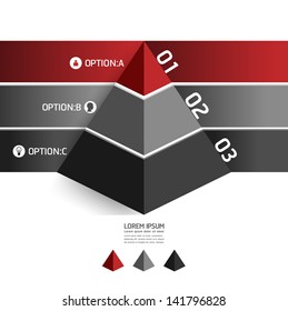 Modern Design template pyramid style/ can be used for infographics / numbered banners / horizontal cutout lines / graphic or website layout vector